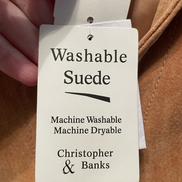 Christopher & Banks Tan Suede Collared Jacket - Picture 4 of 7